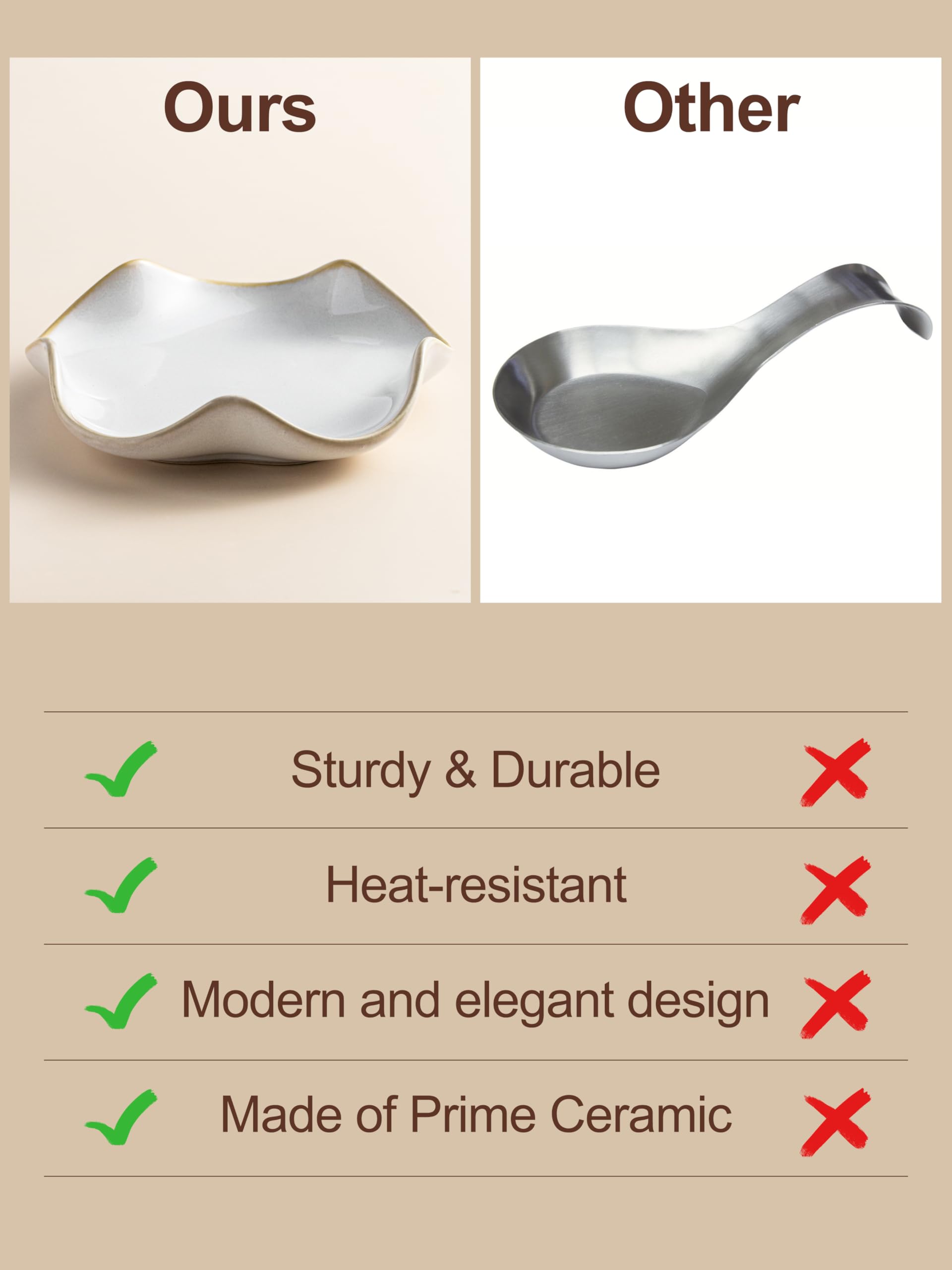 Miamolo ceramic spoon rest is dishwasher-safe for easy daily cleaning