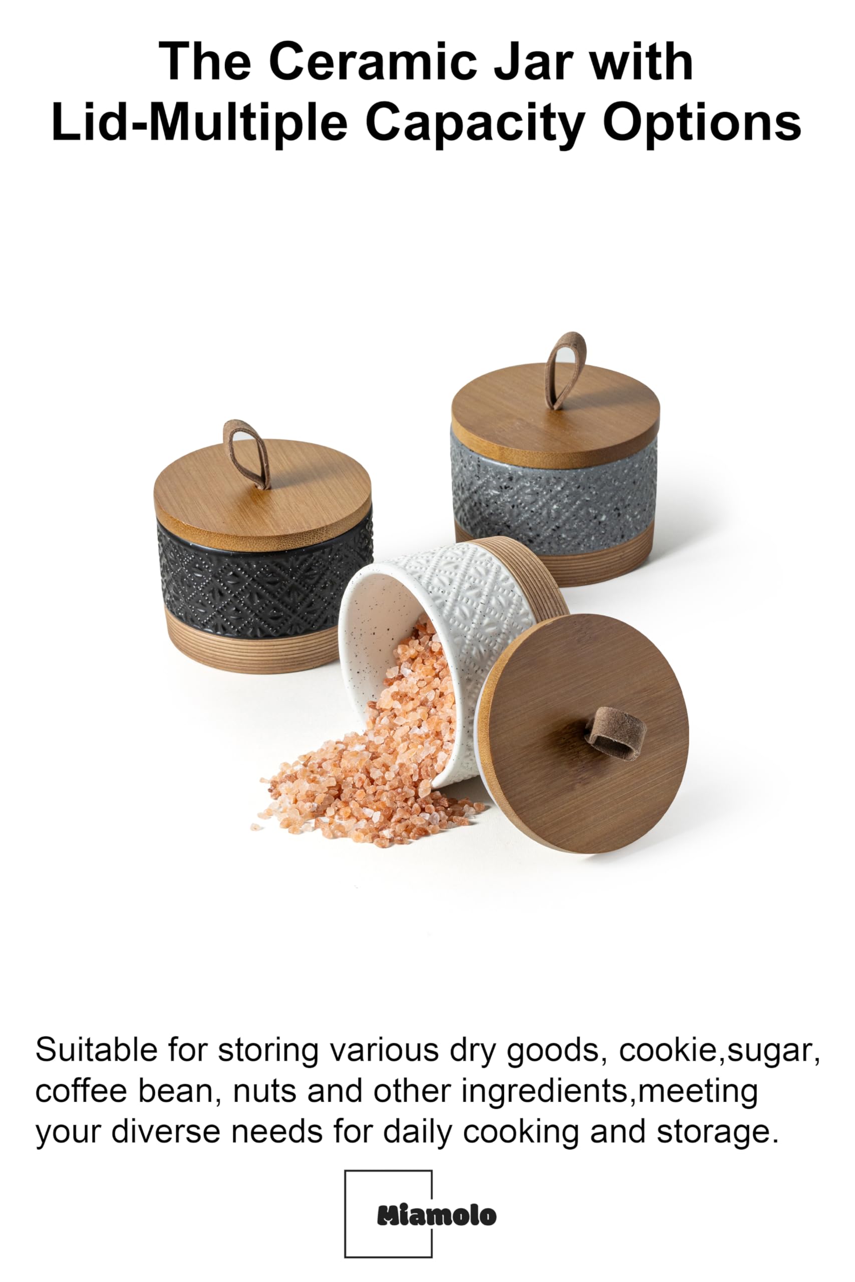 Miamolo stackable design jar helps declutter countertops with chic detail.
