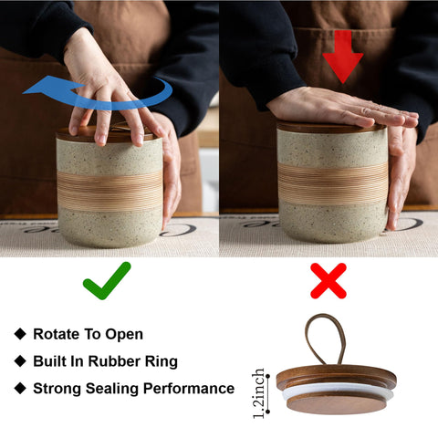 Miamolo wooden lid with rope design seals aromas and adds decorative charm.