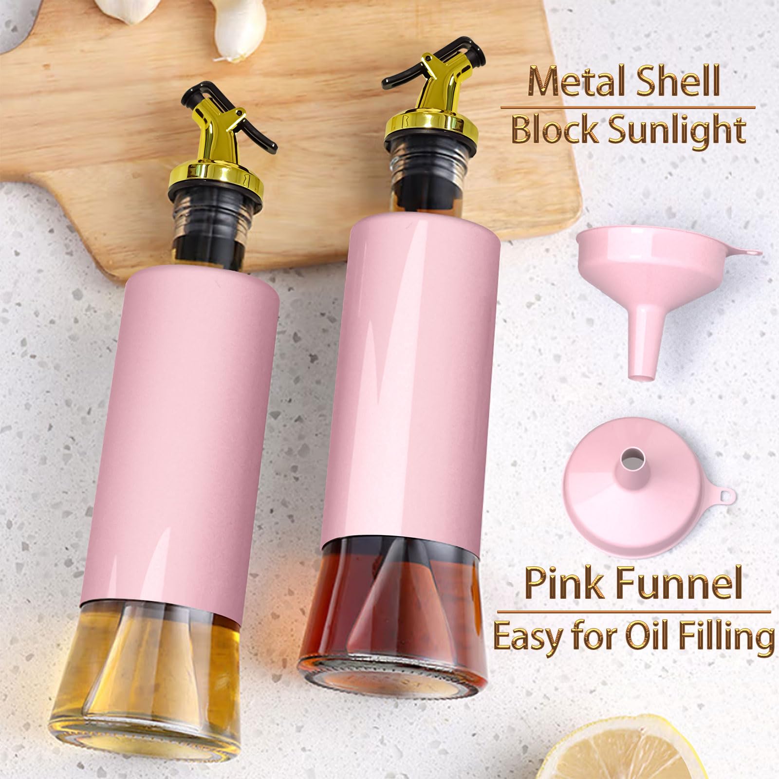 Miao'er pink funnel assists easy, mess-free filling of the bottle.