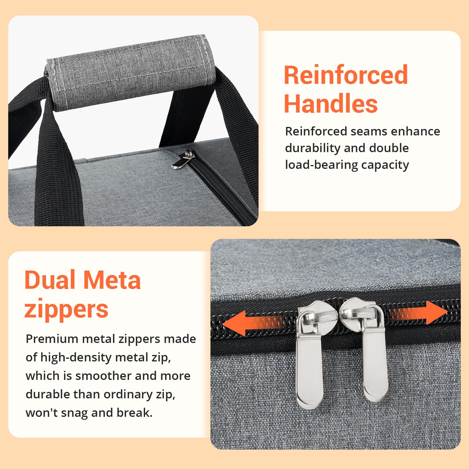 MIAOJIE padded handles with Velcro closures for comfortable carry