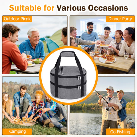 Padded dual handles provide comfortable carrying on outings and picnics.