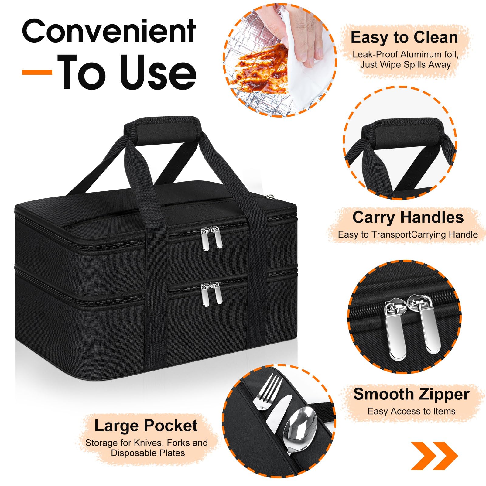 MIAOJIE carrier wide opening and zipper allow easy packing and access.