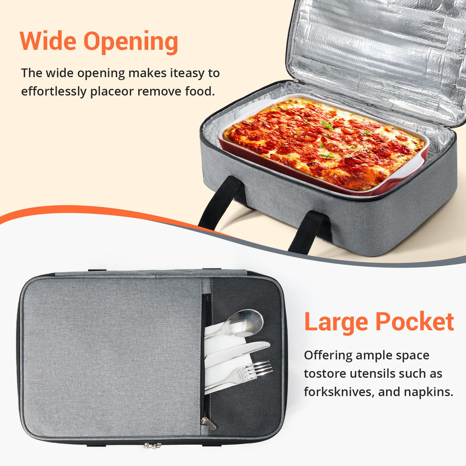 MIAOJIE wide zipper opening for easy loading and unloading