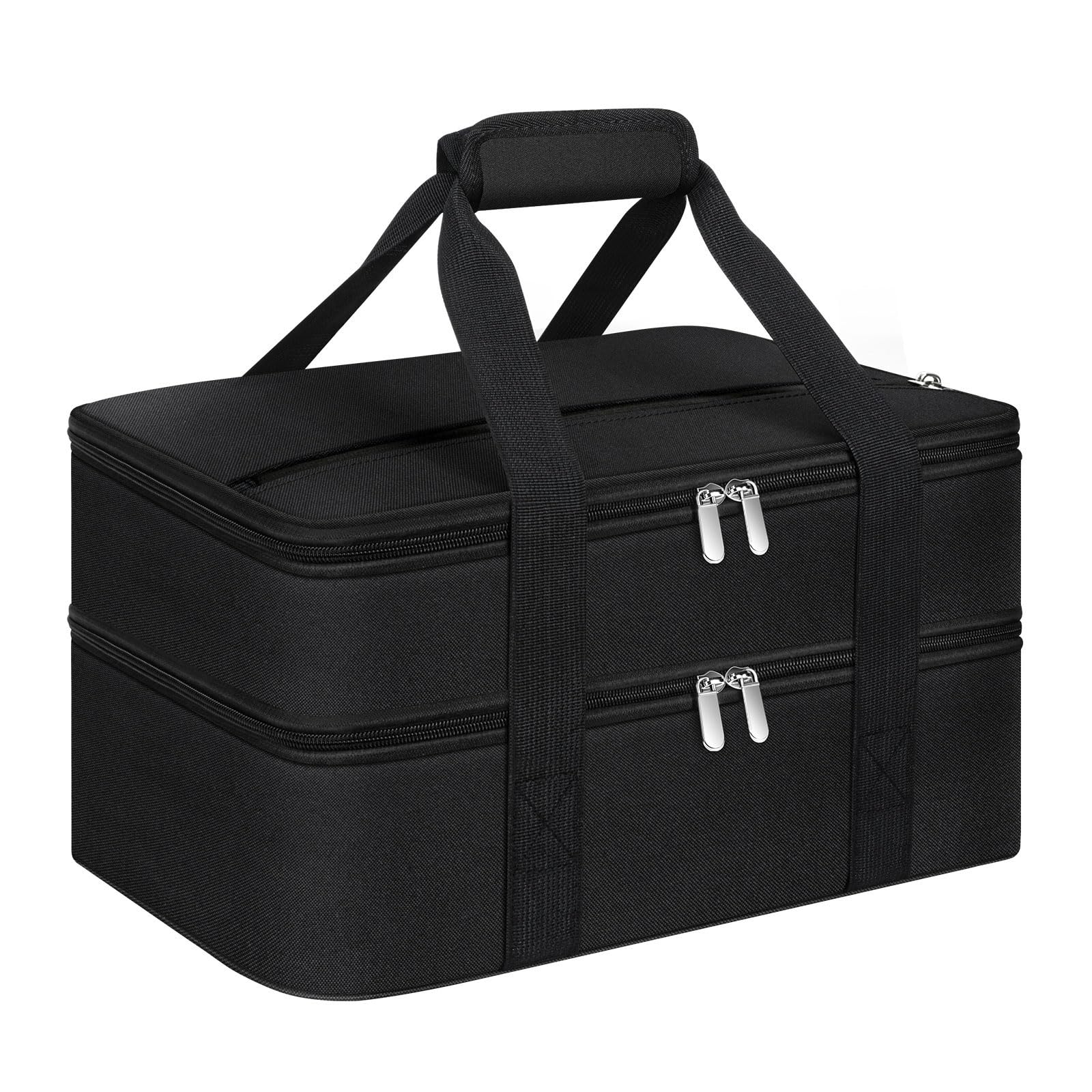 MIAOJIE casserole carrier exterior shows compact 16x10 inch size for easy transport.