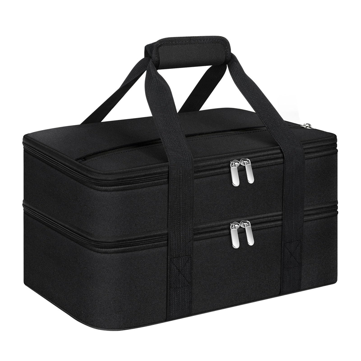 MIAOJIE casserole carrier exterior shows compact 16x10 inch size for easy transport.