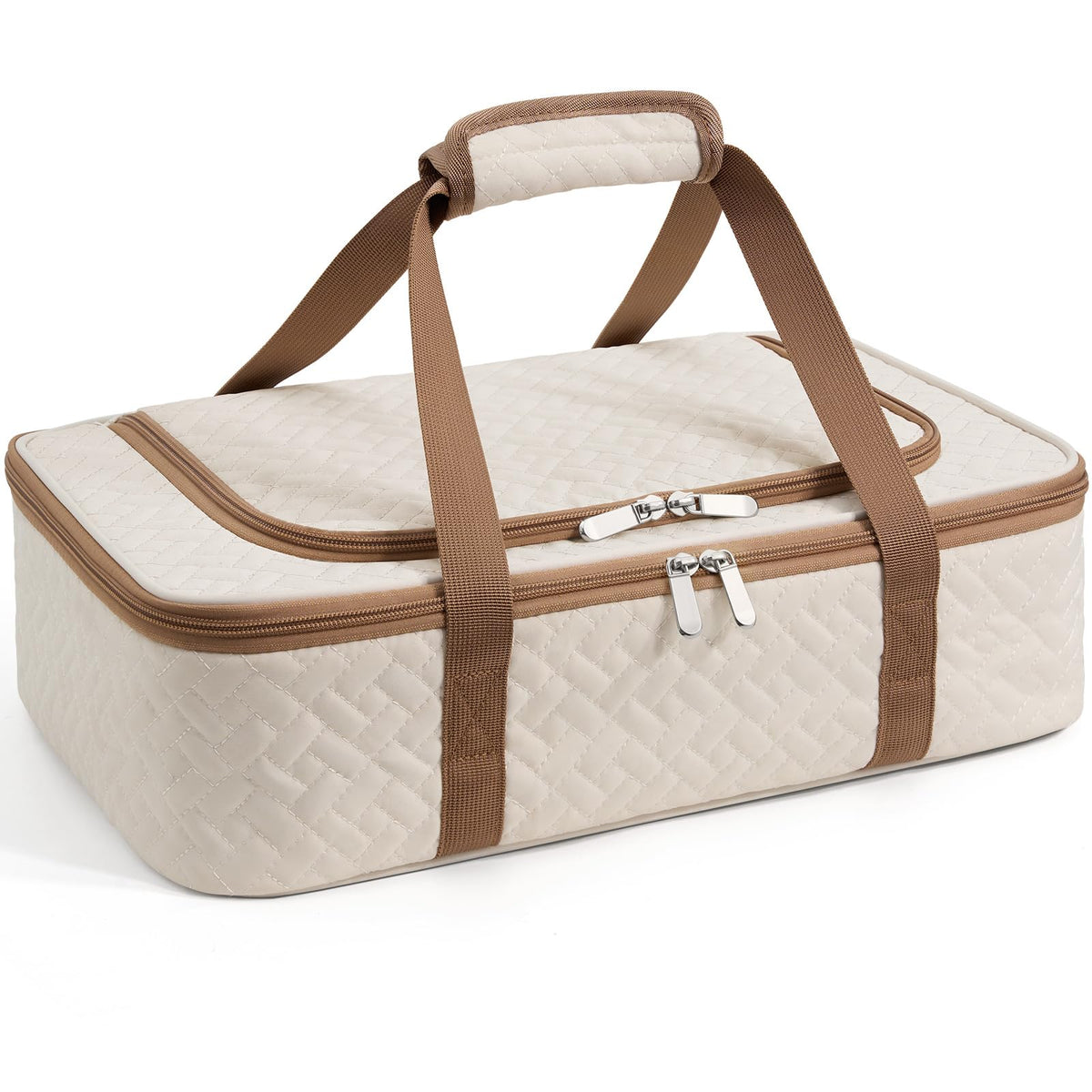 MIAOJIE insulated casserole carrier beige wrap keeps meals warm on the go