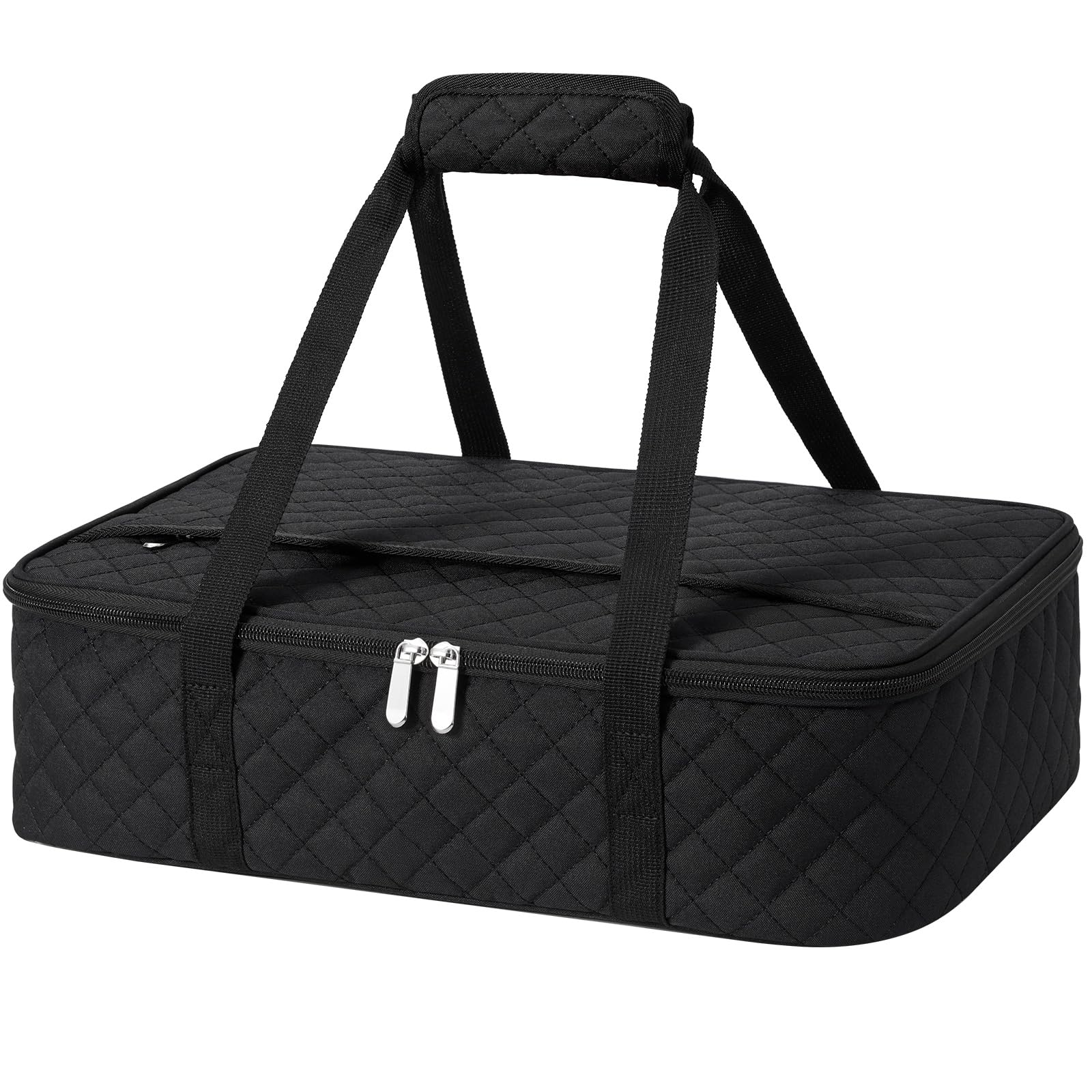 MIAOJIE dual-deck insulated casserole carrier keeps meals warm during travel.