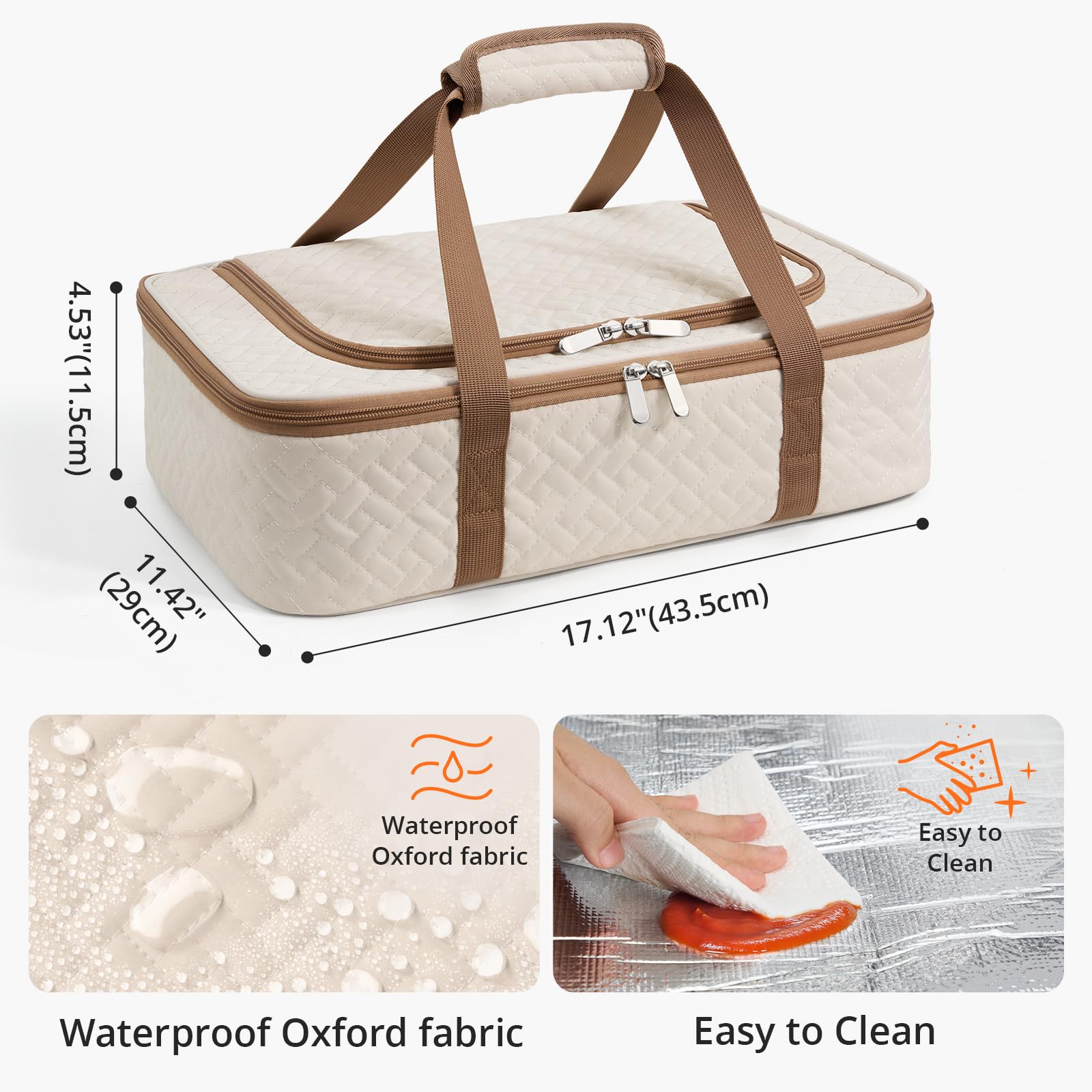 MIAOJIE casserole carrier with foam insulation preserves hot or cold dishes