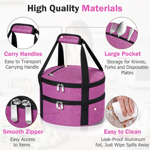 MIAOJIE insulated carrier with dual padded handles for easy carrying.