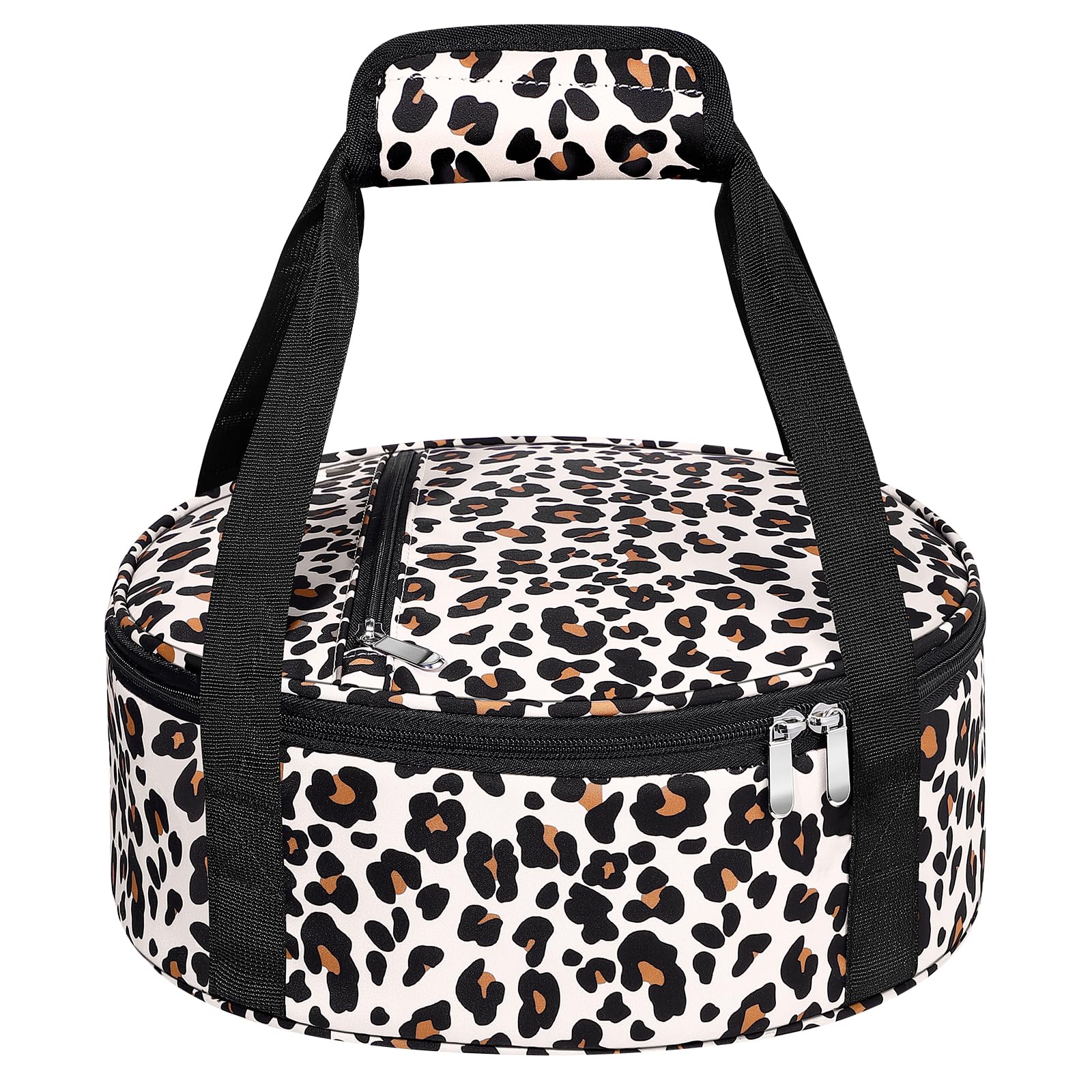 MIAOJIE leopard round insulated casserole carrier keeps hot meals ready to serve