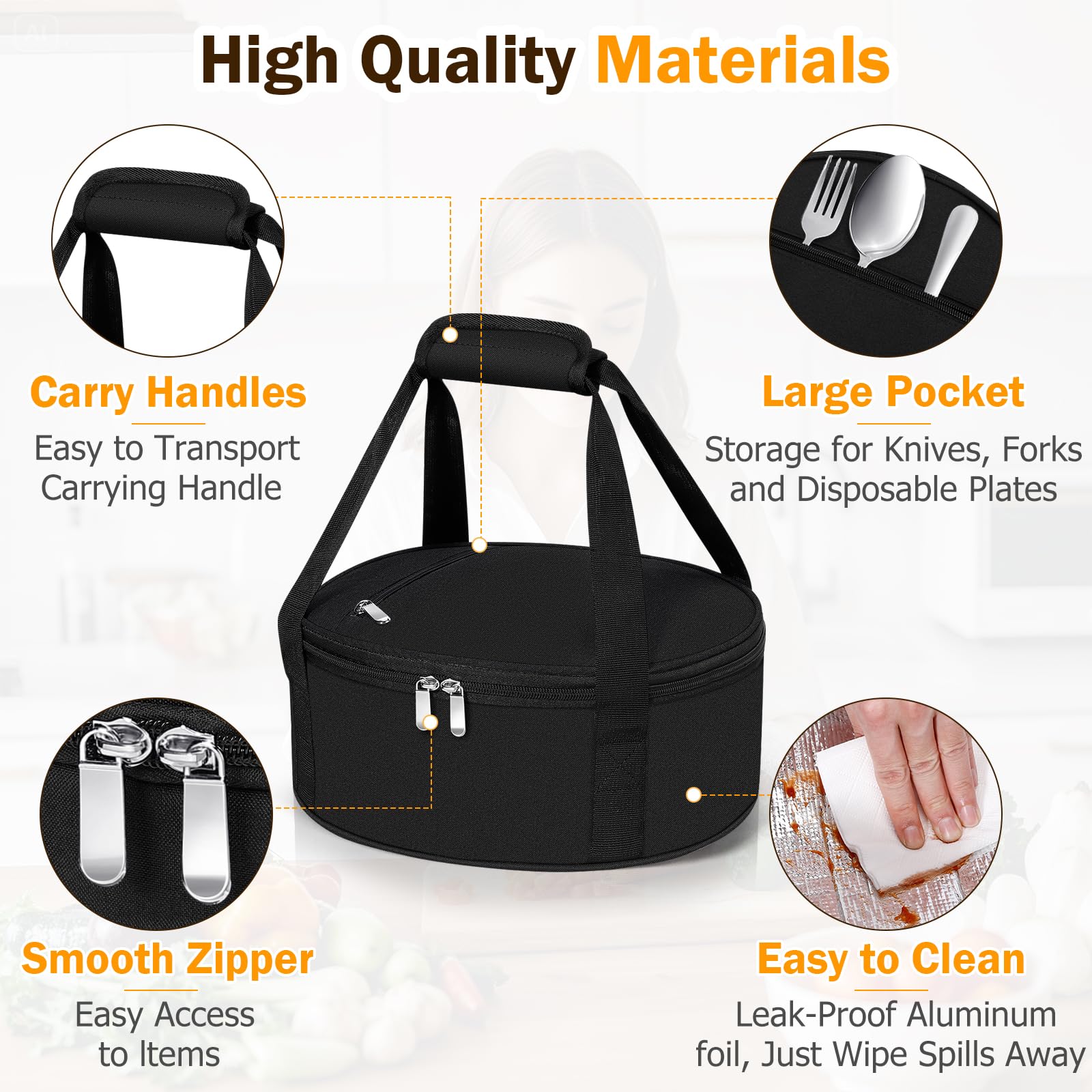 MIAOJIE casserole carrier lid to prevent spills during travel