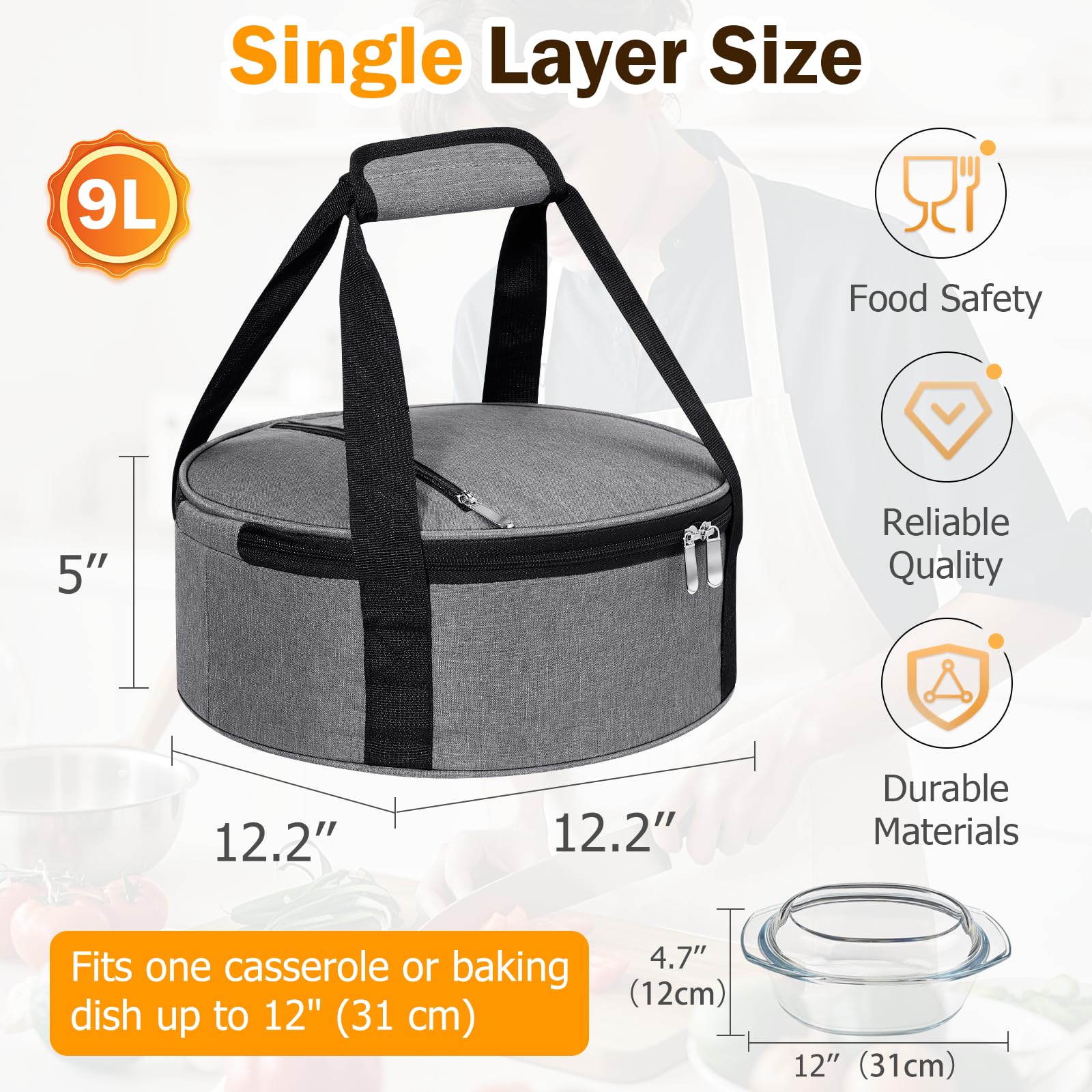 MIAOJIE two-layer capacity design allows flexible loading of casseroles and pies