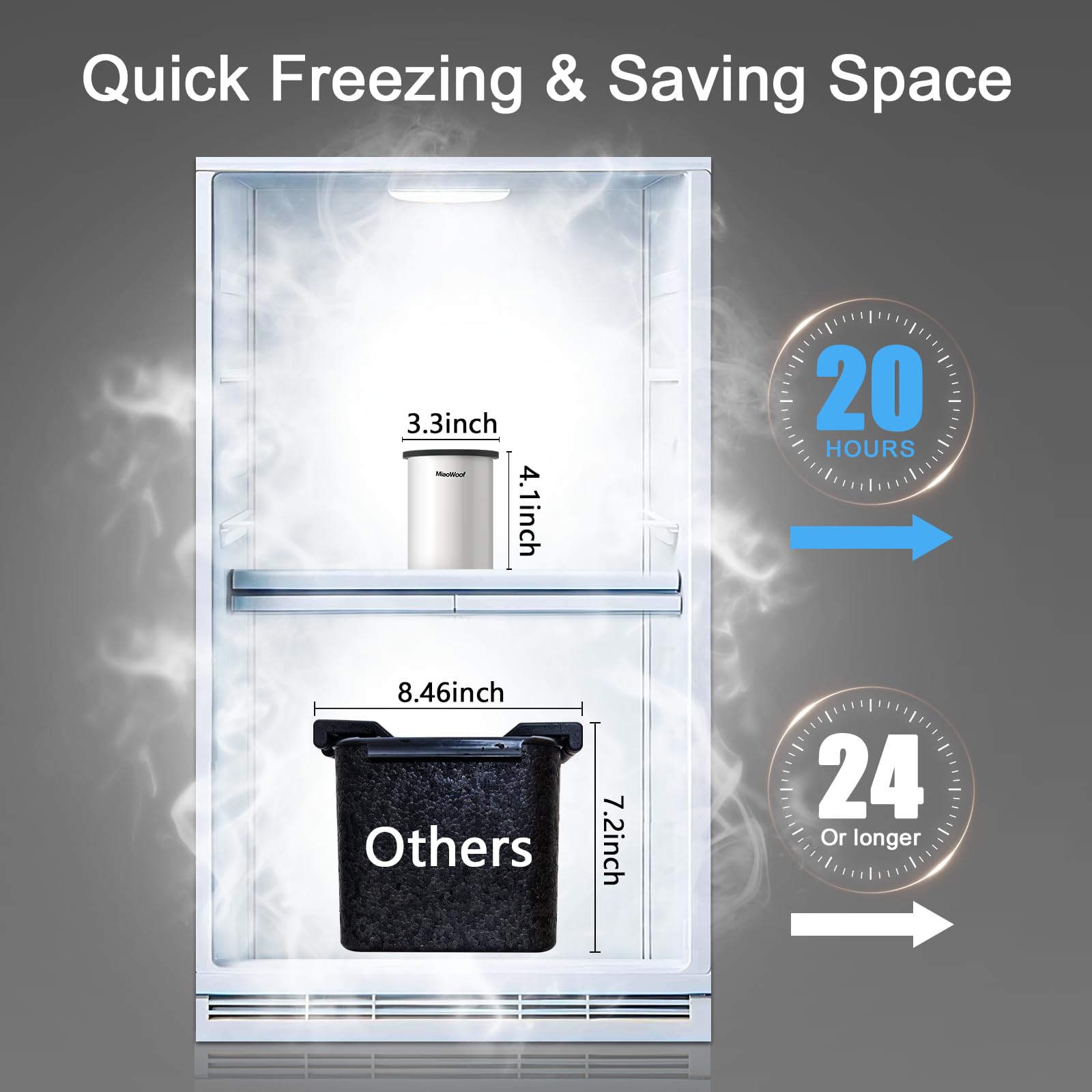 Miaowoof BPA-free silicone ice mold in hand demonstrates easy ice removal.