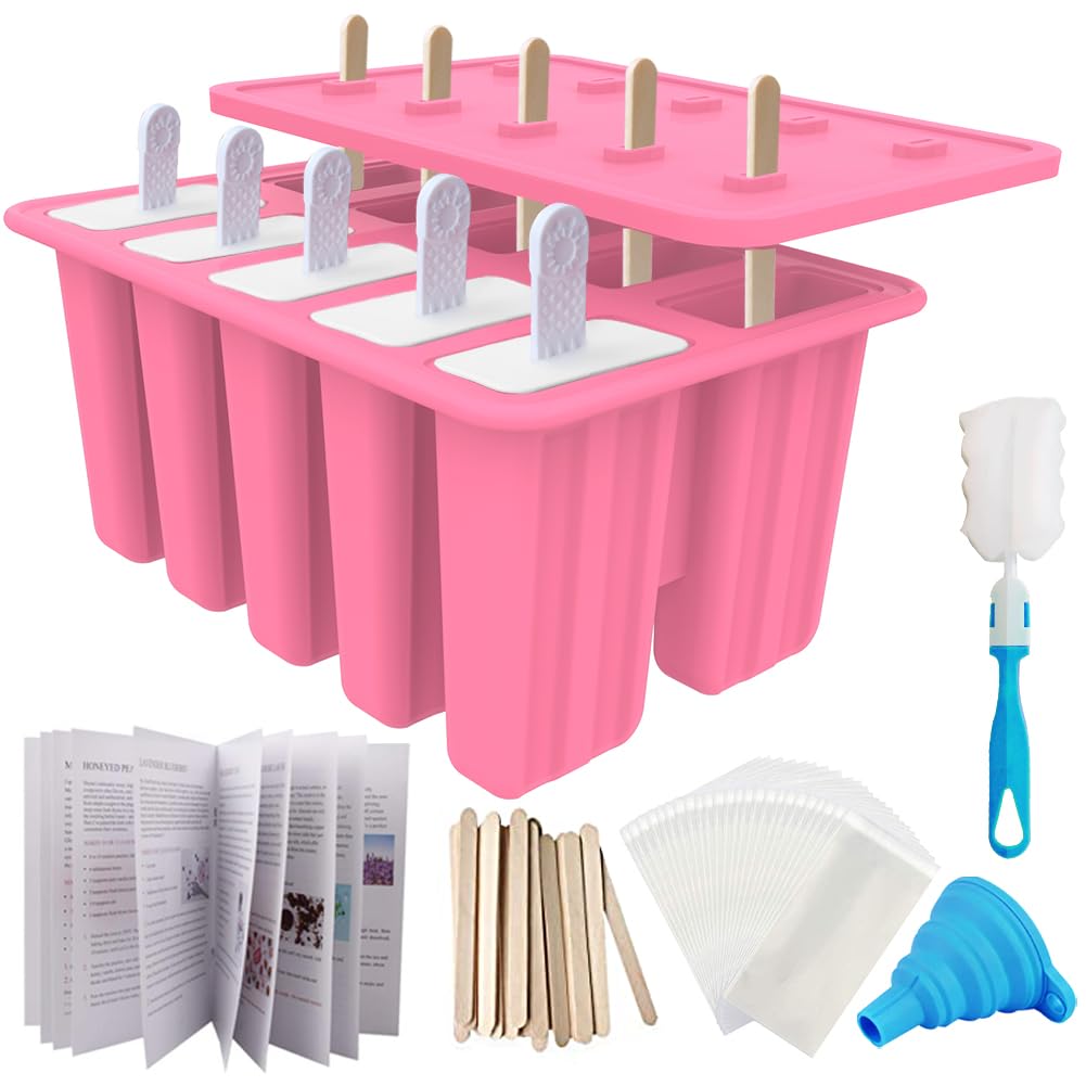 Miaowoof popsicle molds 10-cav silicone pink ready for homemade treats