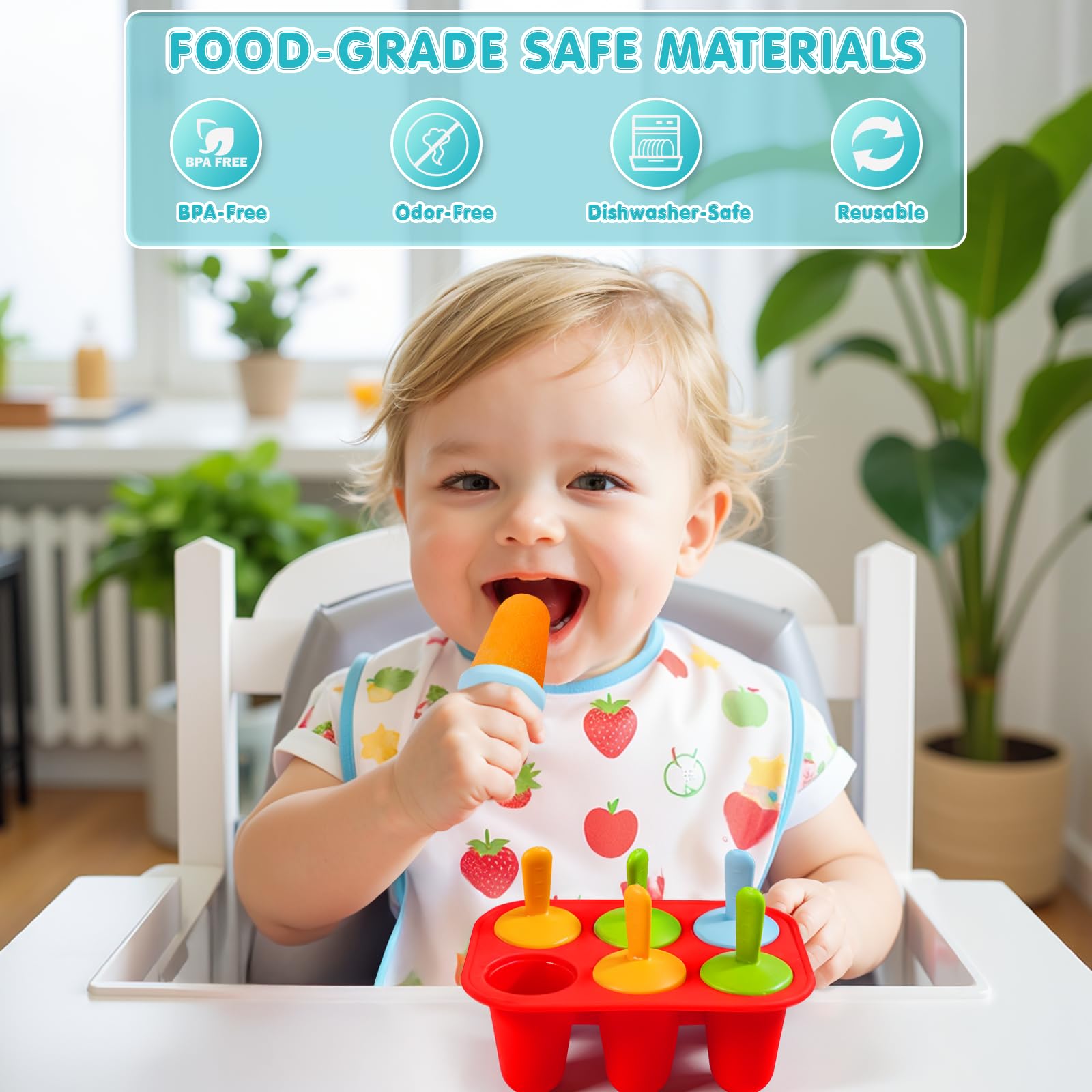 Miaowoof colorful popsicle sticks with drip tray for mess-free snack time.