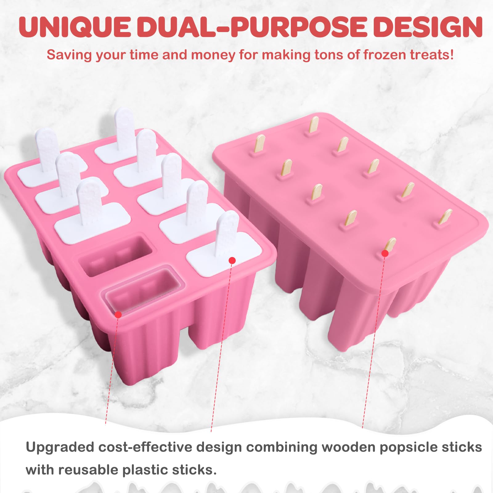 Miaowoof reusable popsicle sticks designed for long-term use and easy cleanup