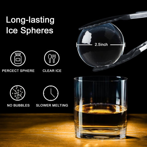 Miaowoof stainless-steel ice ball mold top view highlighting sturdy, reusable ice spheres.