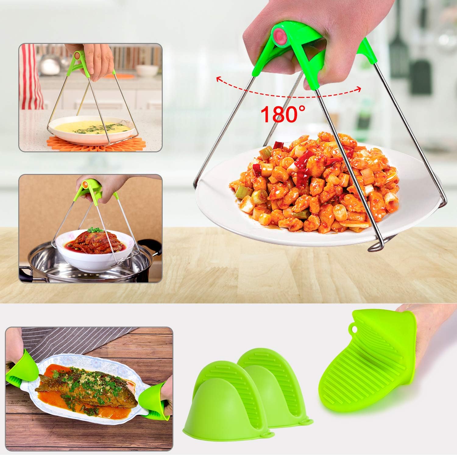 MIBOTE 98pcs kitchen tong for stable handling during prep and serving.