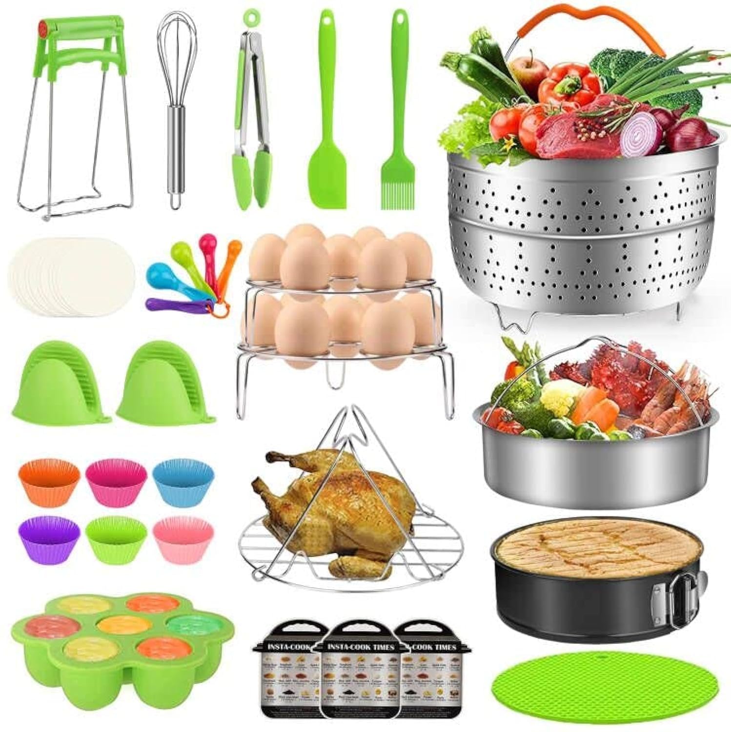 MIBOTE 98pcs steamer baskets for Instant Pot, ideal for versatile steam cooking.
