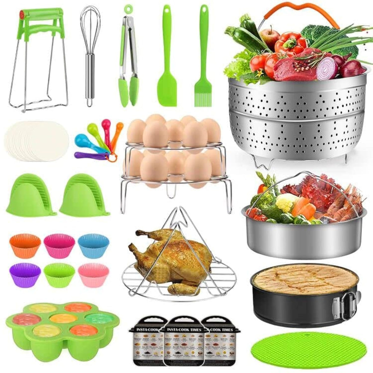 MIBOTE 98pcs steamer baskets for Instant Pot, ideal for versatile steam cooking.