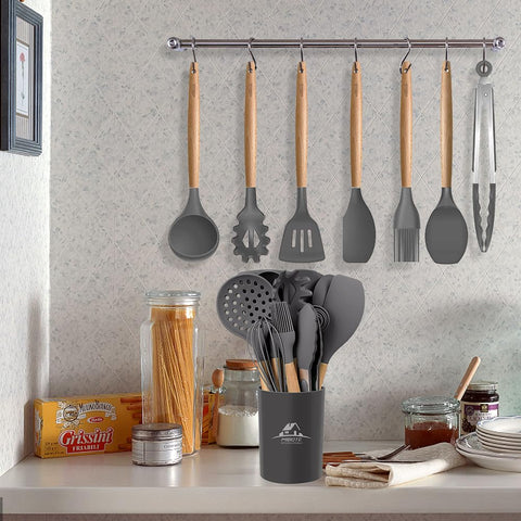MIBOTE kitchen gadgets utensil set with holder for easy storage.