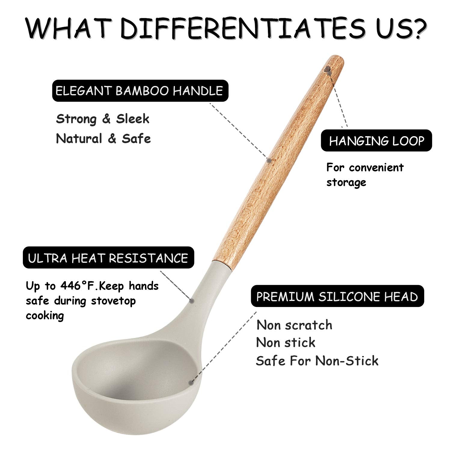 MIBOTE nonstick-friendly tongs and spoons glide without scratching cookware.