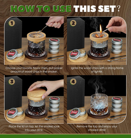 Micanlo wooden smoker with brush supports easy cleanup after use.