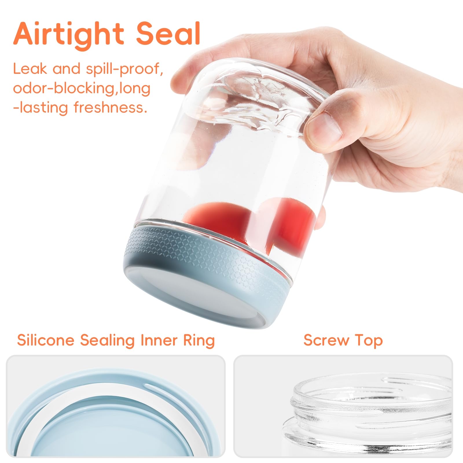 MICEBAY airtight seal and silicone ring keep overnight oats fresh longer