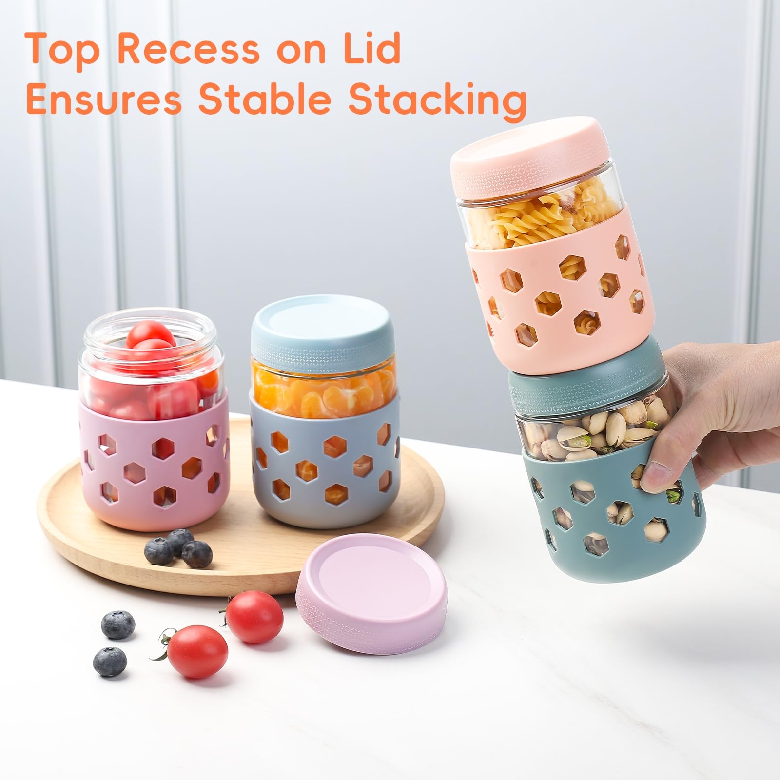 MICEBAY wide-mouth design makes yogurt parfaits and salads easy to assemble
