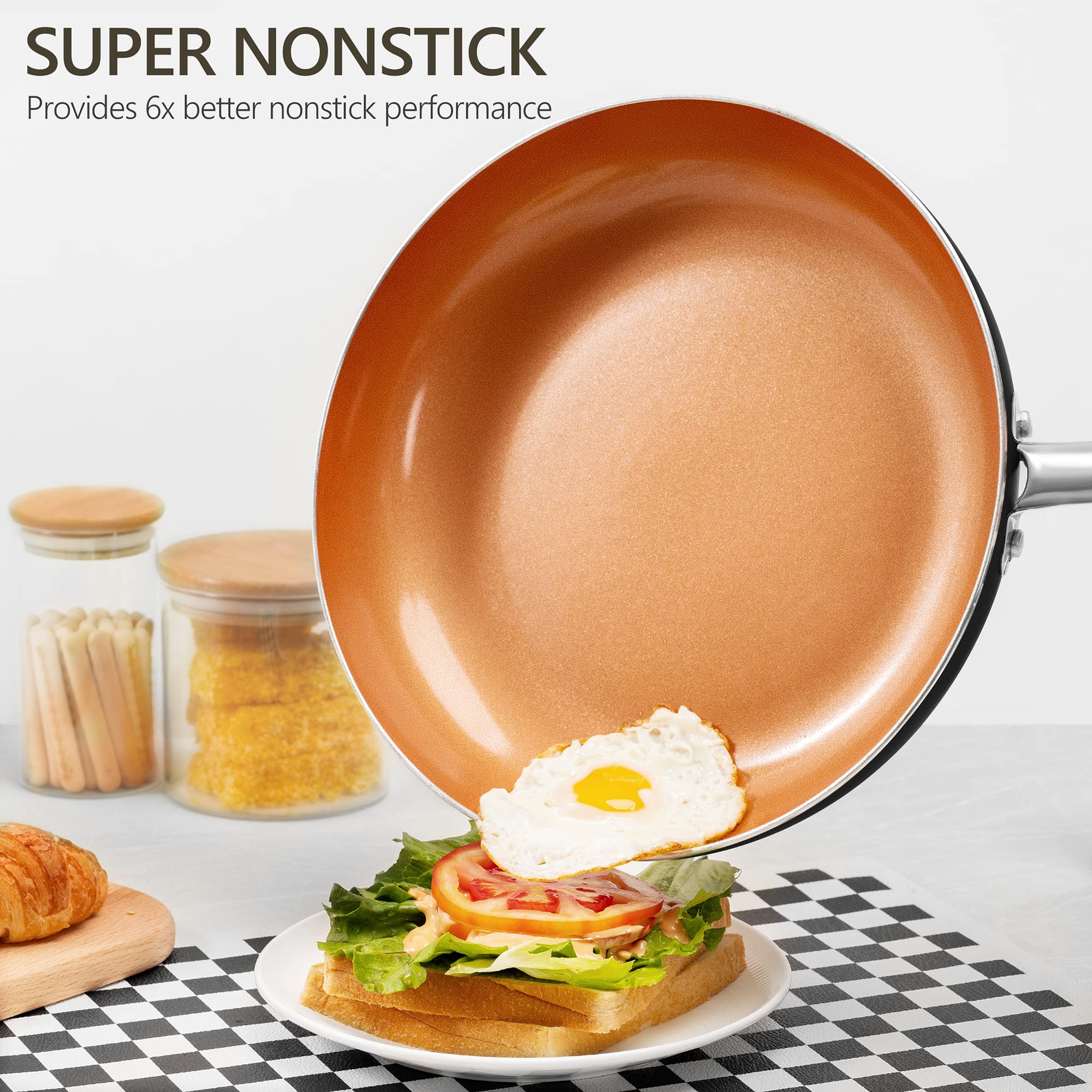 Michelangelo copper nonstick surface enables easy food release