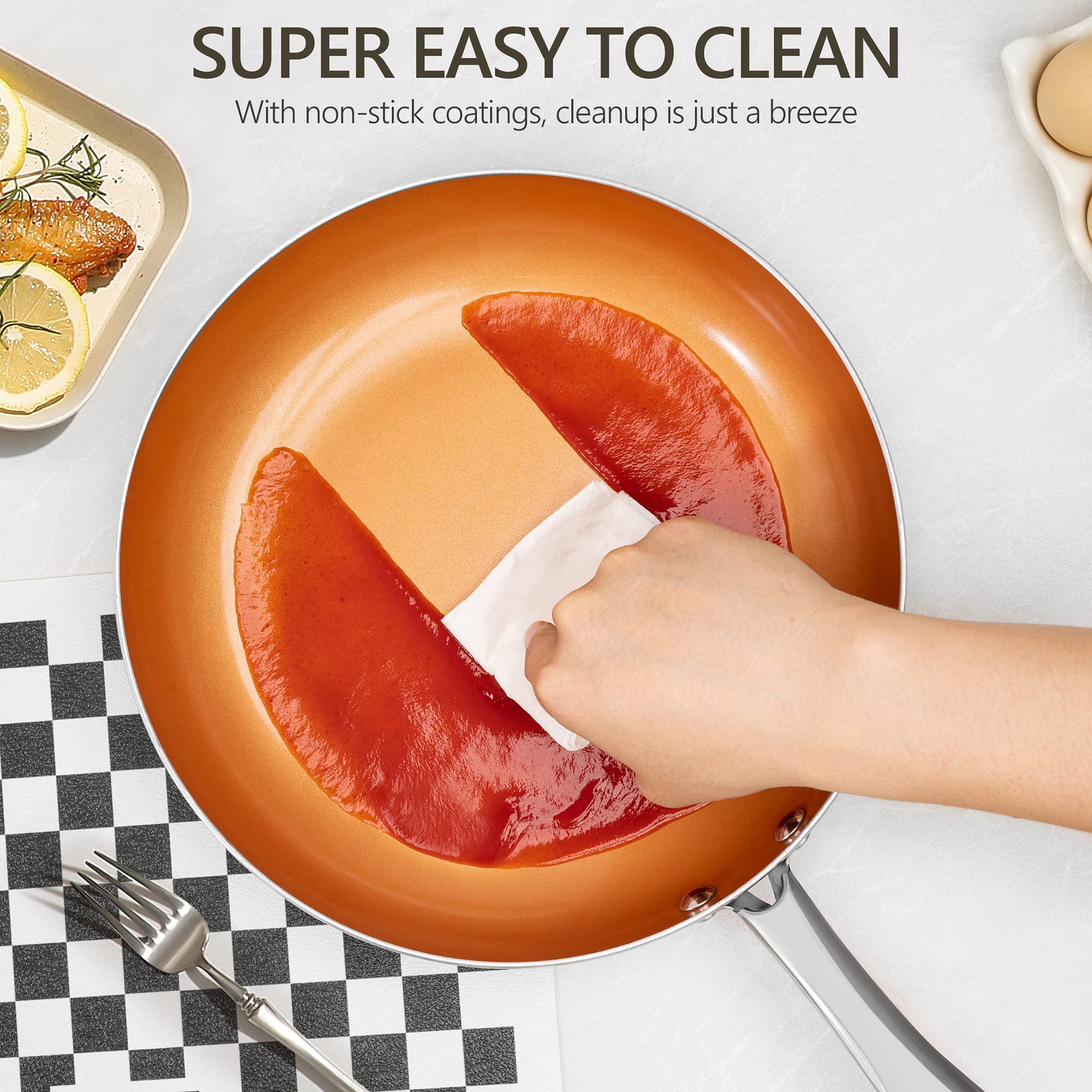 Michelangelo ergonomic stainless steel handle stays cool.
