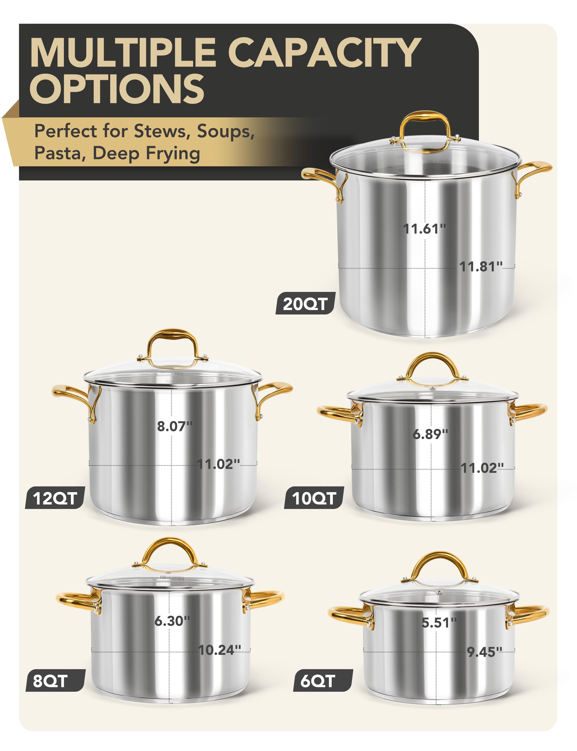 MICHELANGELO kitchen-setup stockpot, ready for family meals.