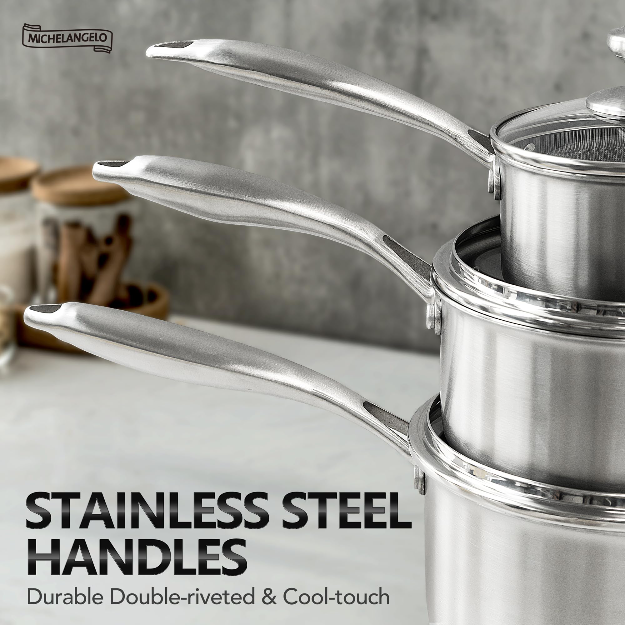 Michelangelo pan demonstrates compatibility with metal utensils while cooking.