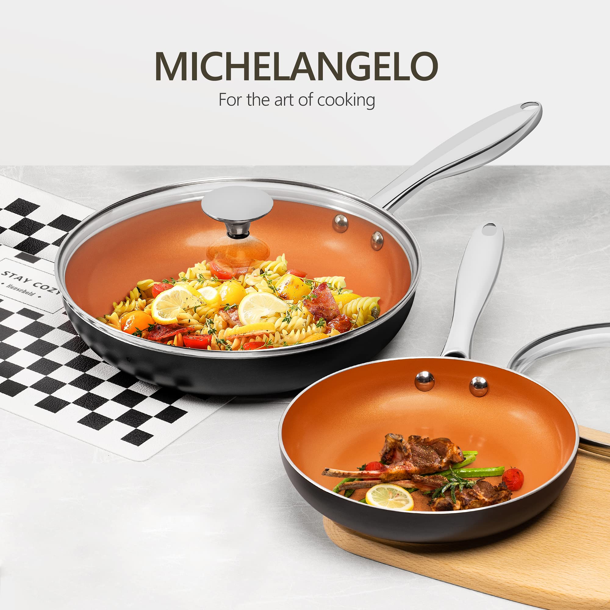 Michelangelo oven-safe up to 450°F for stove-to-oven recipes