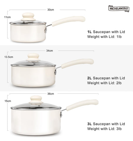Michelangelo nonstick pan with dishwasher-safe design and clear label