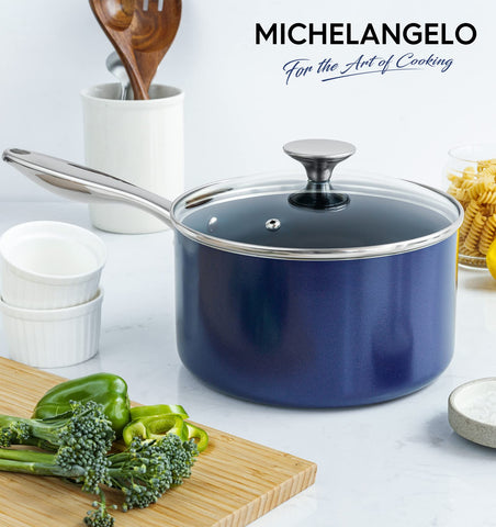 Michelangelo blue exterior resists chipping and adds kitchen style
