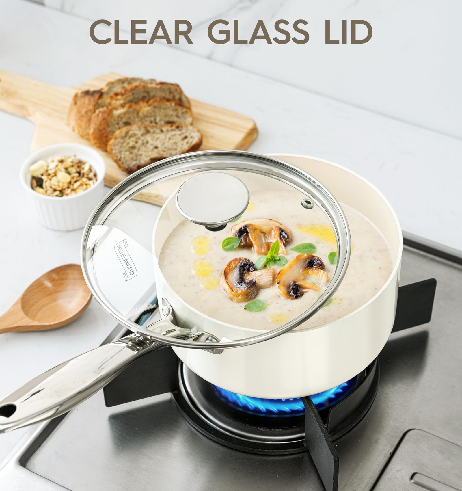 Michelangelo saucepan for maple syrup and cheese sauces