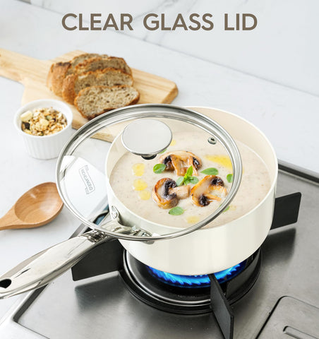 Michelangelo saucepan for maple syrup and cheese sauces