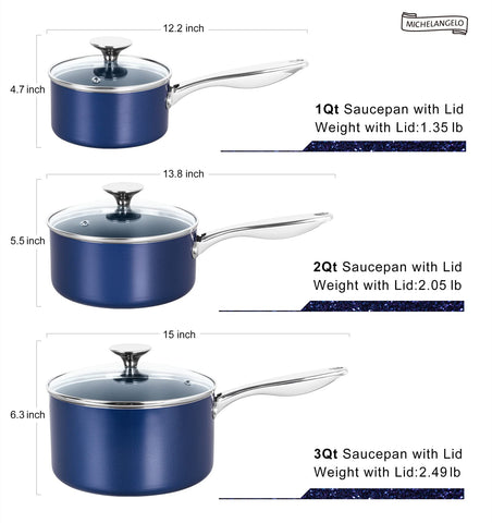 MICHELANGELO oven-safe-350f saucepan suitable for finishing in the oven