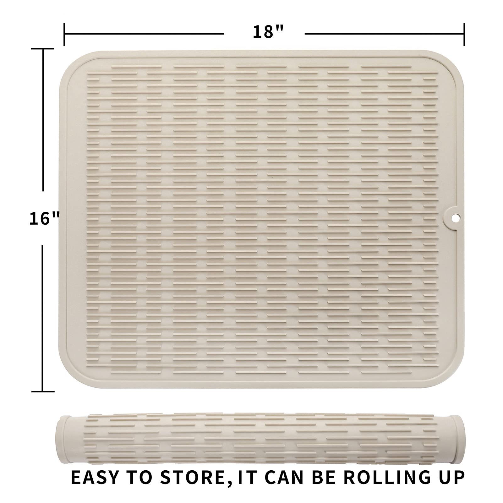 MicoYang silicone dish drying mat fridge and drawer liner protects surfaces and reduces clutter.