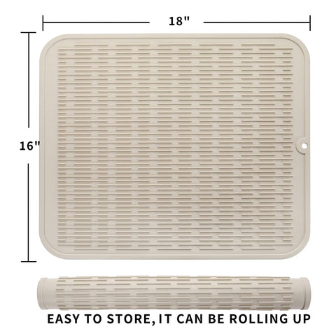 MicoYang silicone dish drying mat fridge and drawer liner protects surfaces and reduces clutter.