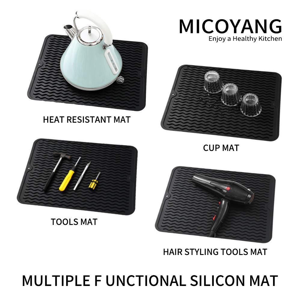 MicoYang heat-resistant mat handles hot cookware up to 450°F safely.