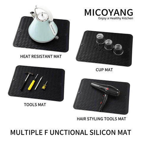 MicoYang heat-resistant mat handles hot cookware up to 450°F safely.