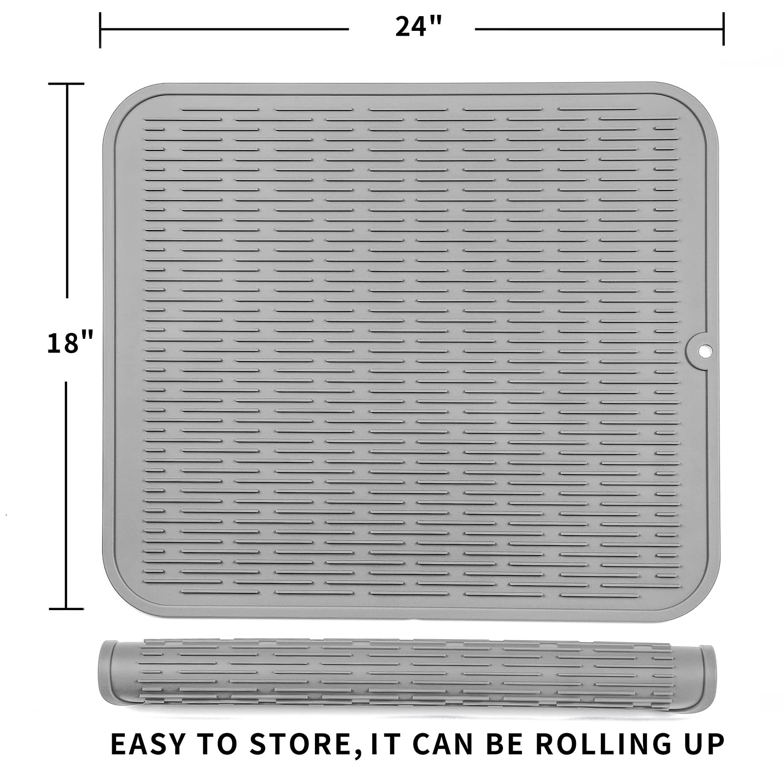 MicoYang silicone mat by sink protects counters while drying dishes