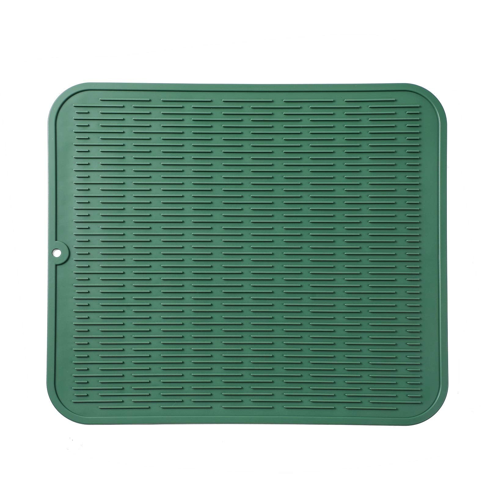 MicoYang silicone drying mat on kitchen counter offering a soft, non-slip drying surface.