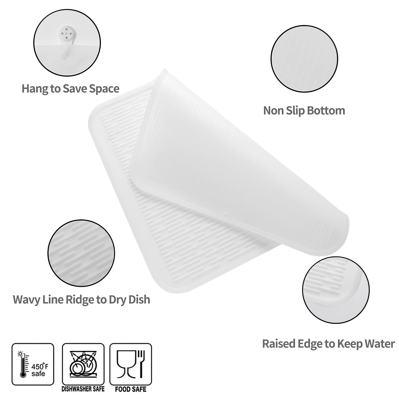 MicoYang silicone drying mat as refrigerator or drawer liner keeps shelves organized.