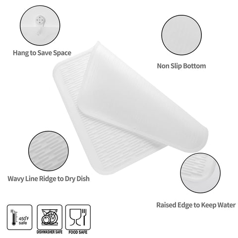 MicoYang silicone drying mat as refrigerator or drawer liner keeps shelves organized.