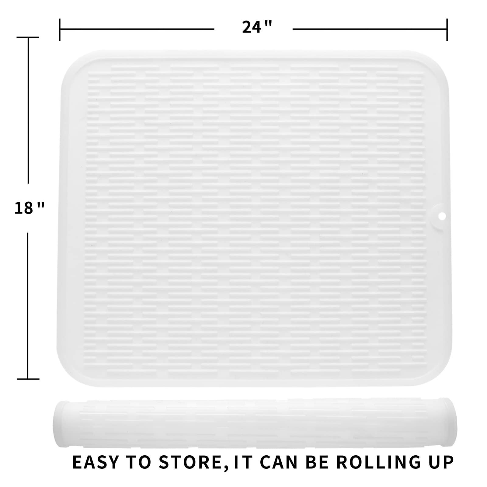MicoYang silicone drying mat in sink-drying setup protects countertop and catches drips.