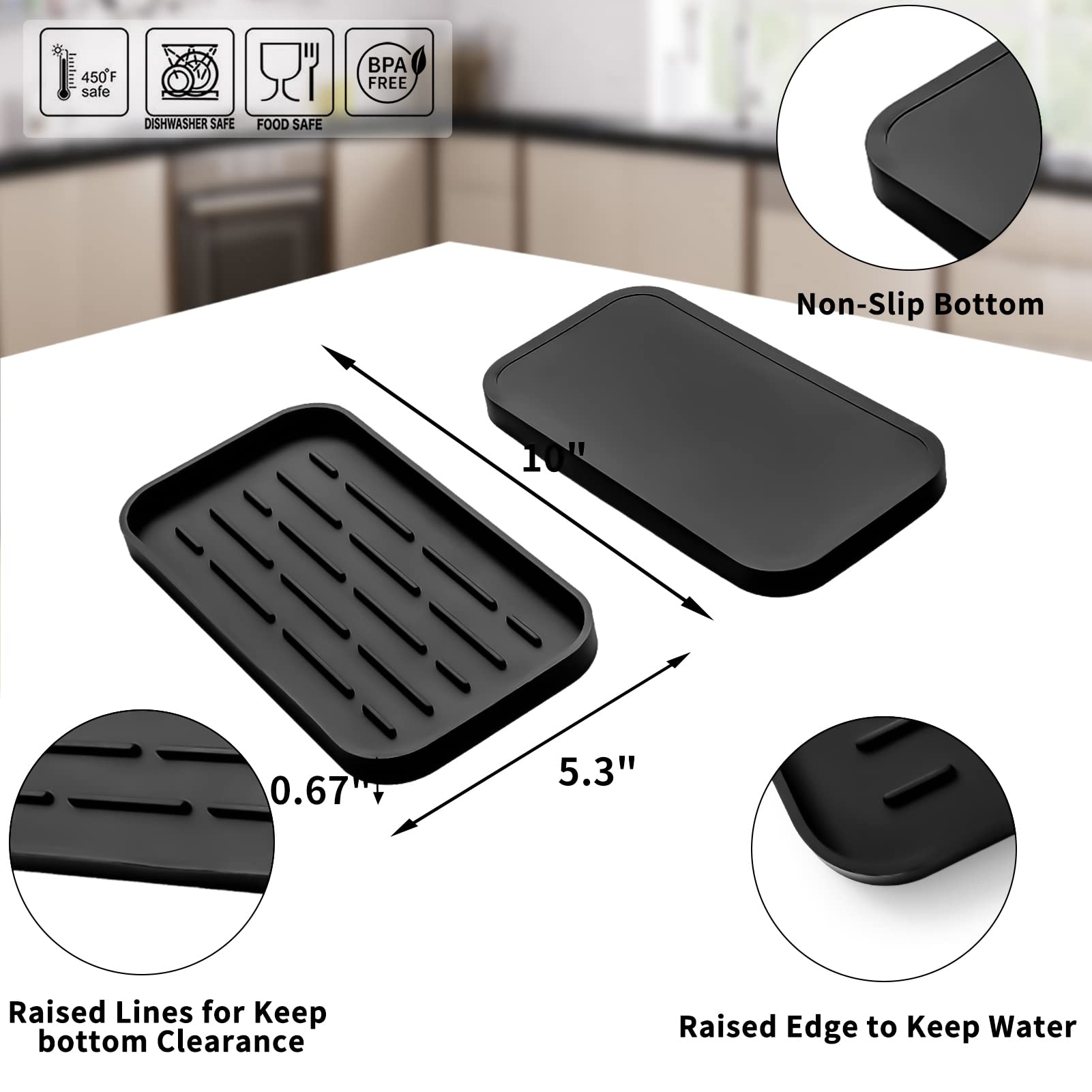 MicoYang sponge holder with non-slip bottom secures sponges on the counter.